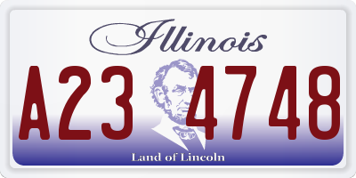 IL license plate A234748