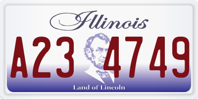 IL license plate A234749