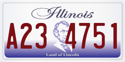 IL license plate A234751