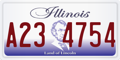 IL license plate A234754