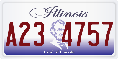 IL license plate A234757