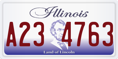 IL license plate A234763