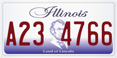 IL license plate A234766