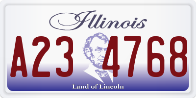 IL license plate A234768