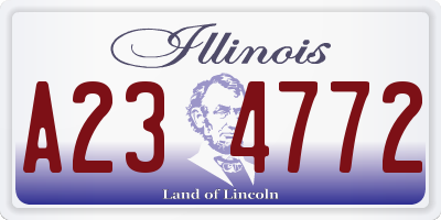 IL license plate A234772
