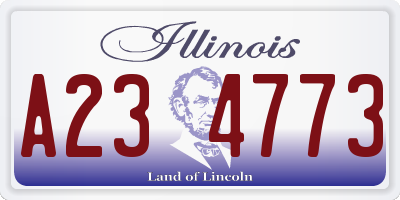 IL license plate A234773