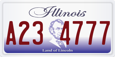 IL license plate A234777