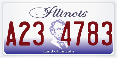 IL license plate A234783