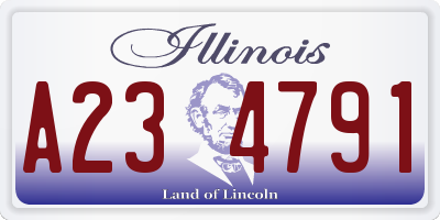 IL license plate A234791