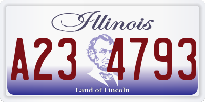 IL license plate A234793