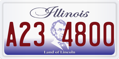 IL license plate A234800