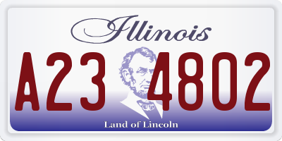 IL license plate A234802
