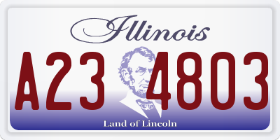 IL license plate A234803