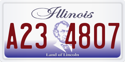 IL license plate A234807