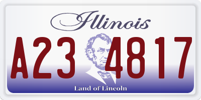 IL license plate A234817