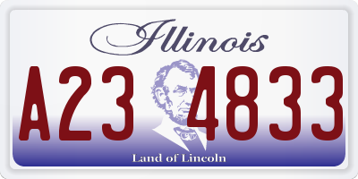 IL license plate A234833