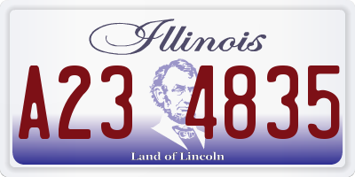 IL license plate A234835