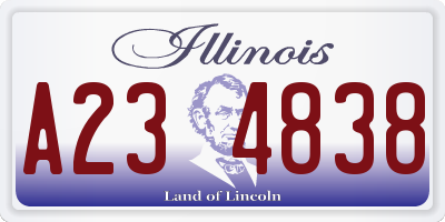 IL license plate A234838