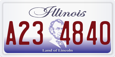 IL license plate A234840