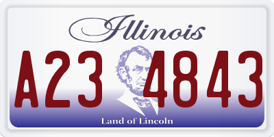 IL license plate A234843