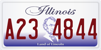 IL license plate A234844