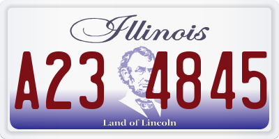IL license plate A234845