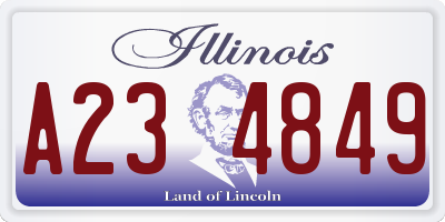 IL license plate A234849