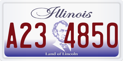 IL license plate A234850