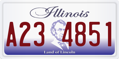 IL license plate A234851