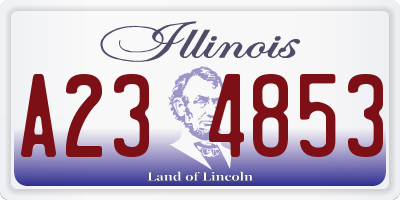 IL license plate A234853