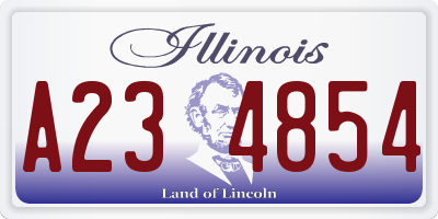 IL license plate A234854