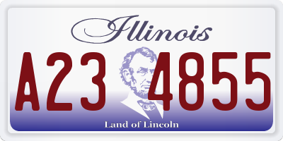 IL license plate A234855