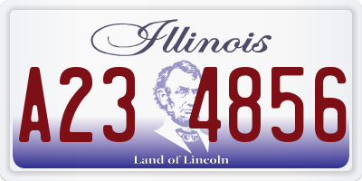IL license plate A234856