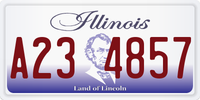 IL license plate A234857