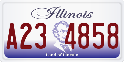 IL license plate A234858
