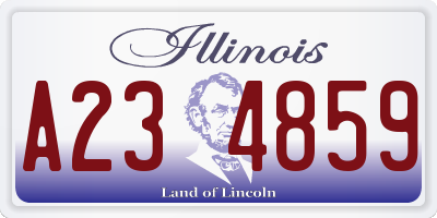 IL license plate A234859