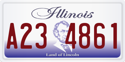 IL license plate A234861