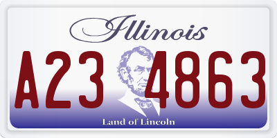 IL license plate A234863