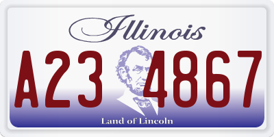 IL license plate A234867