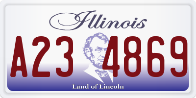 IL license plate A234869