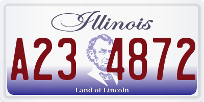 IL license plate A234872