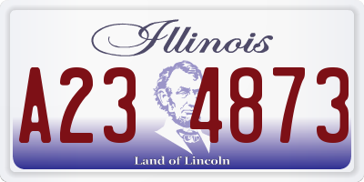 IL license plate A234873