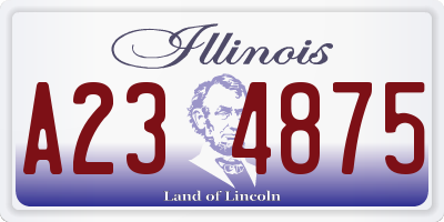 IL license plate A234875