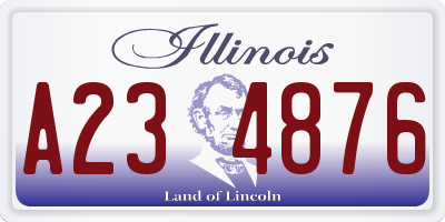 IL license plate A234876
