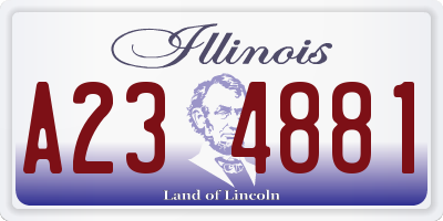 IL license plate A234881