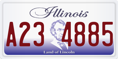 IL license plate A234885