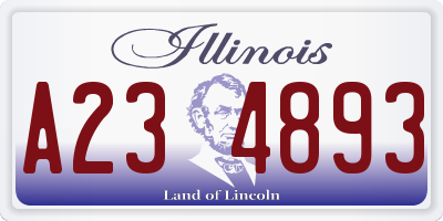 IL license plate A234893