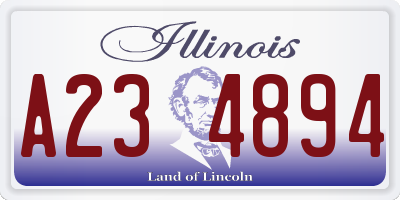 IL license plate A234894