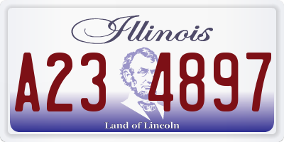 IL license plate A234897
