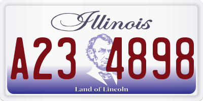 IL license plate A234898